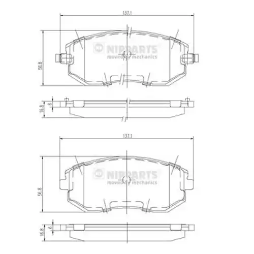 накладки NIPPARTS J3607015