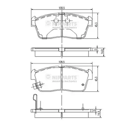 накладки NIPPARTS J3608021