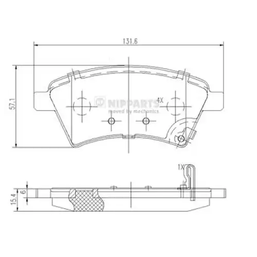 накладки NIPPARTS J3608028