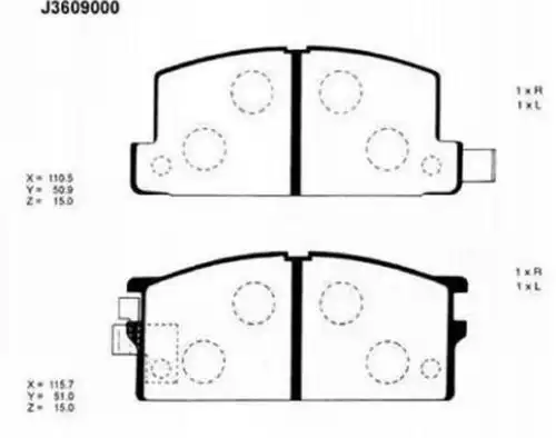 накладки NIPPARTS J3609000