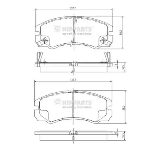 накладки NIPPARTS J3609009