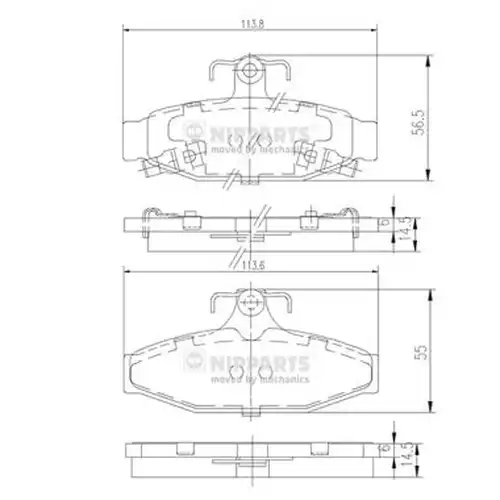 накладки NIPPARTS J3610400