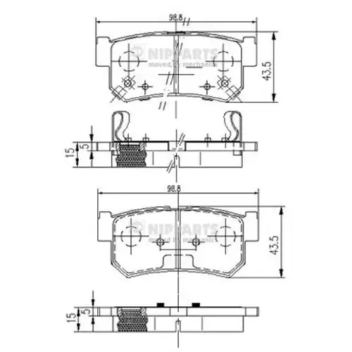 накладки NIPPARTS J3610401