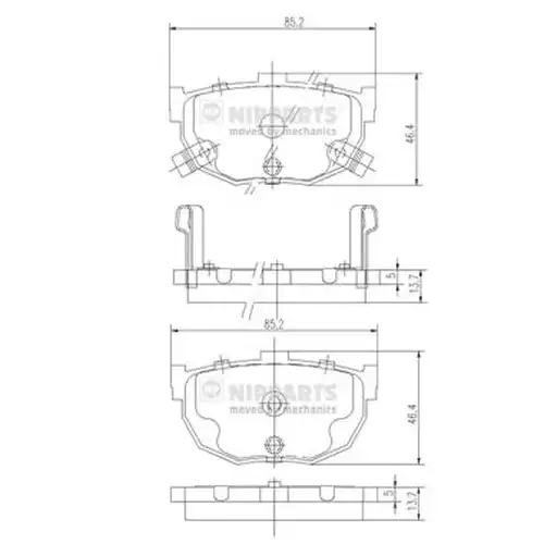 накладки NIPPARTS J3610505