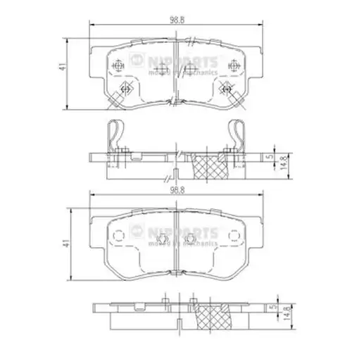 накладки NIPPARTS J3610509