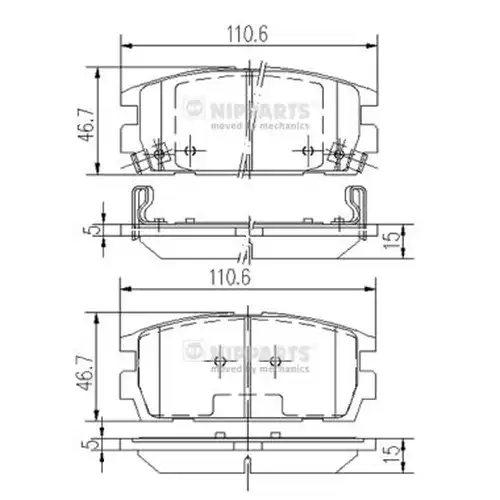 накладки NIPPARTS J3610511