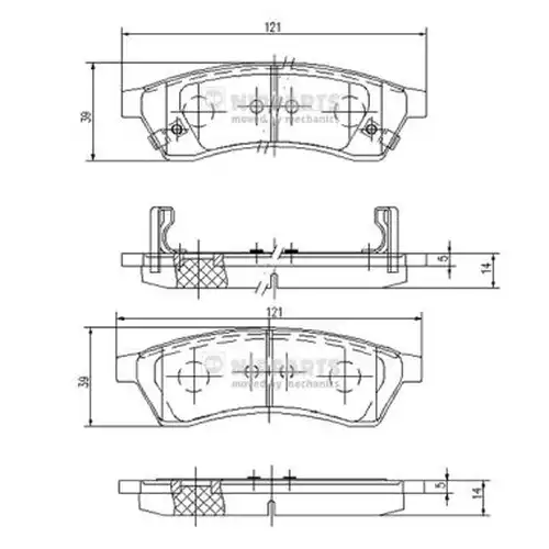 накладки NIPPARTS J3610904