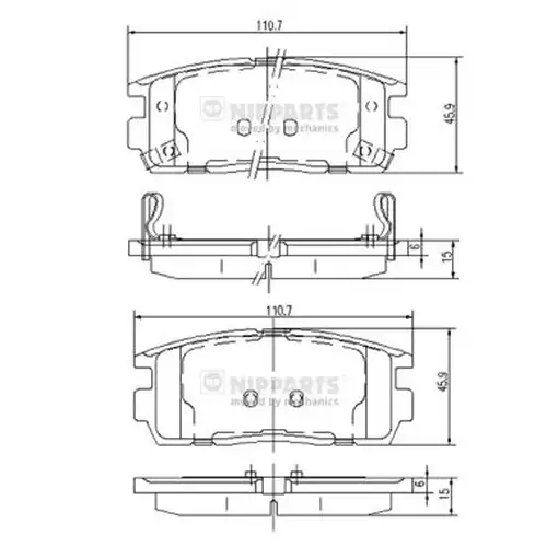 накладки NIPPARTS J3610905