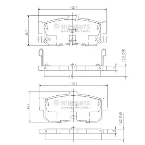 накладки NIPPARTS J3611034