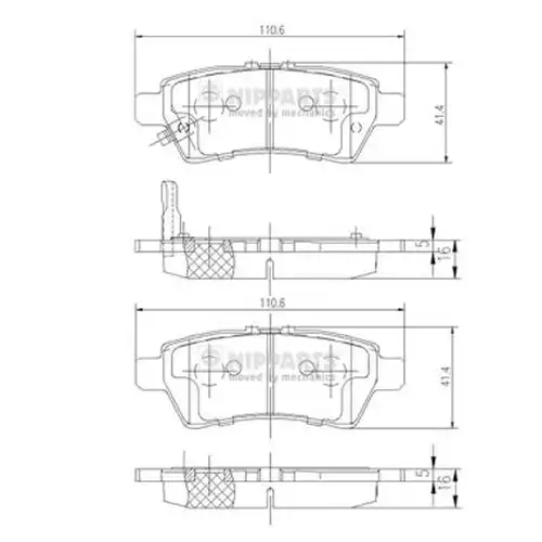 накладки NIPPARTS J3611050