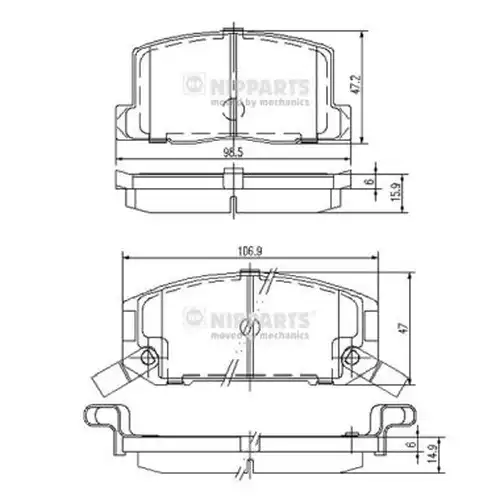 накладки NIPPARTS J3612004