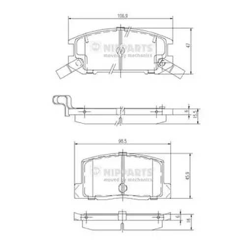 накладки NIPPARTS J3612009