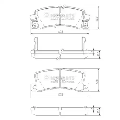 накладки NIPPARTS J3612013