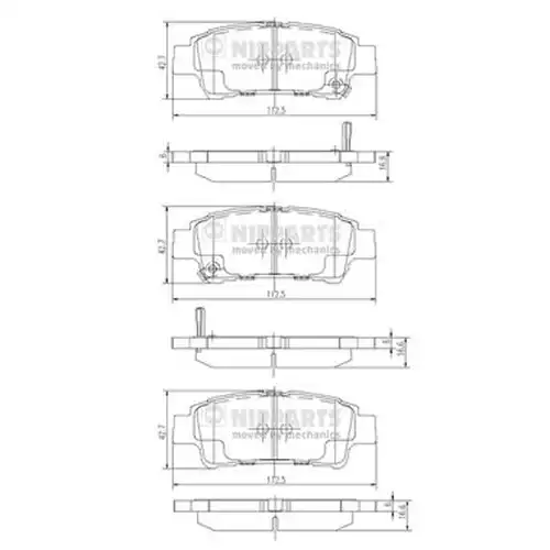 накладки NIPPARTS J3612019