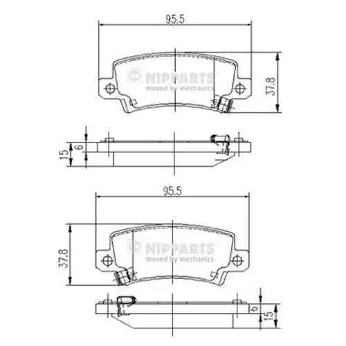 накладки NIPPARTS J3612025