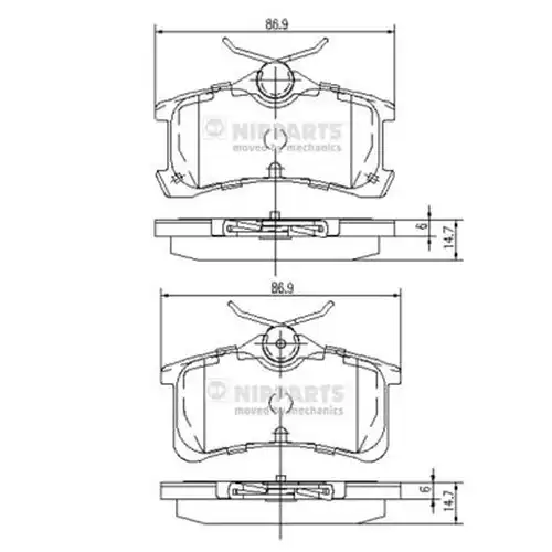 накладки NIPPARTS J3612026