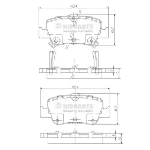 накладки NIPPARTS J3612033