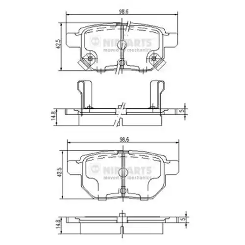 накладки NIPPARTS J3612034