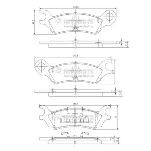 накладки NIPPARTS J3613000