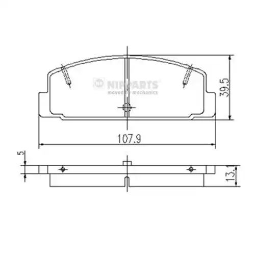 накладки NIPPARTS J3613002