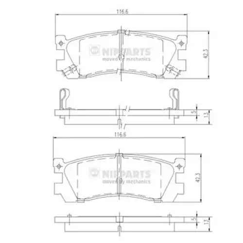 накладки NIPPARTS J3613005