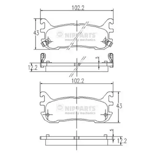 накладки NIPPARTS J3613012