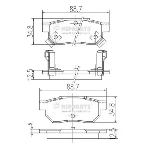 накладки NIPPARTS J3614004