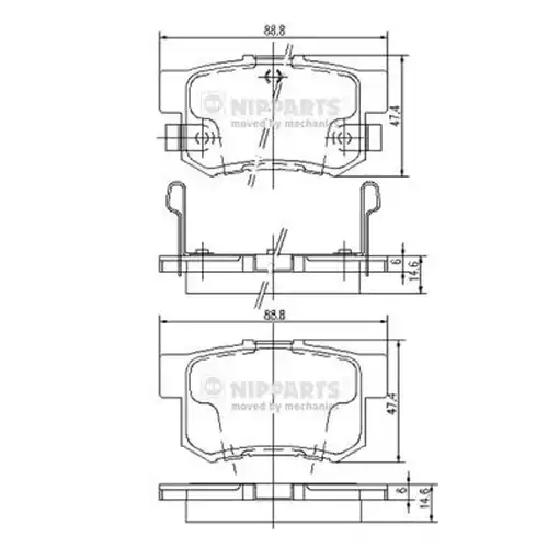 накладки NIPPARTS J3614008