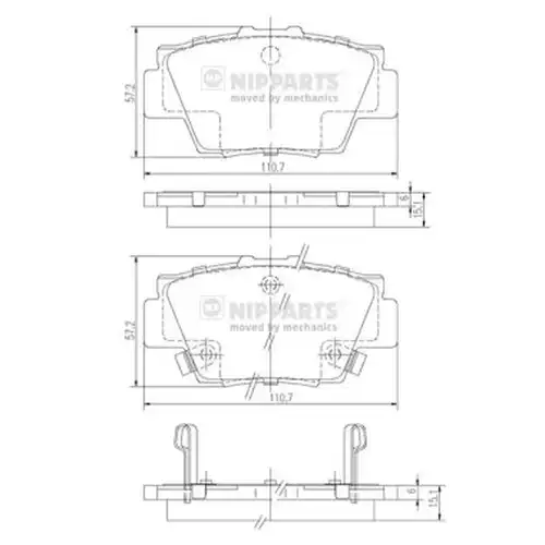 накладки NIPPARTS J3614010