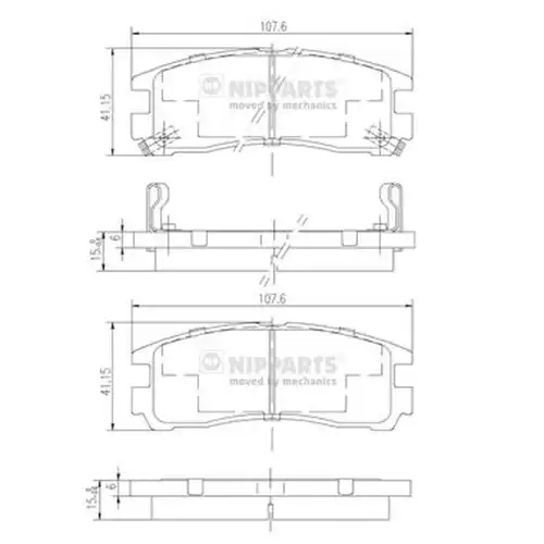 накладки NIPPARTS J3615003