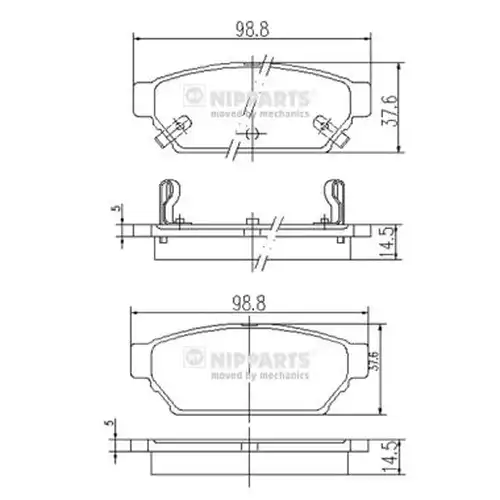 накладки NIPPARTS J3615004