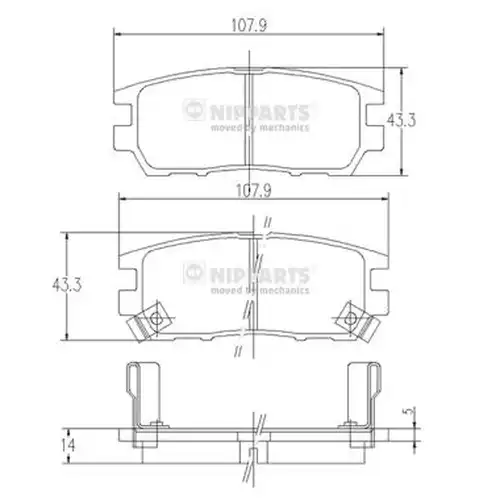 накладки NIPPARTS J3615005