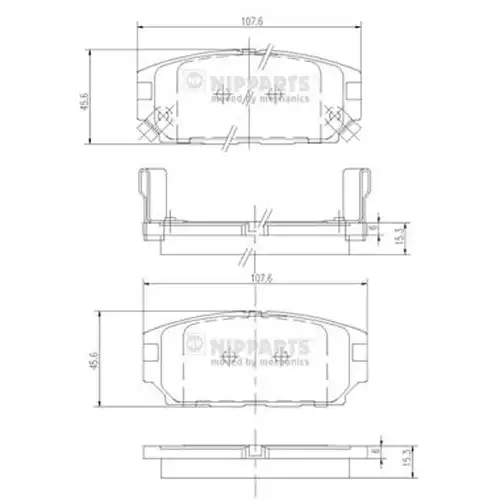 накладки NIPPARTS J3615007