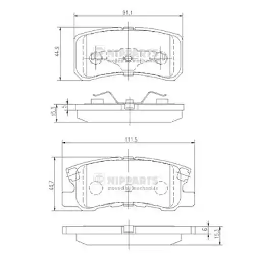 накладки NIPPARTS J3615010