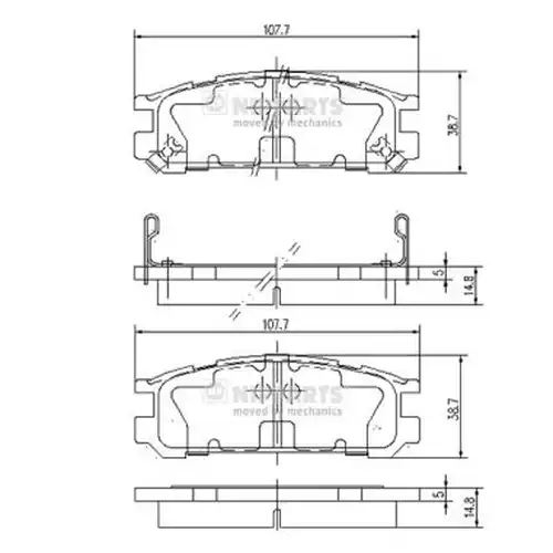 накладки NIPPARTS J3617001