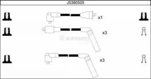 комплект запалителеи кабели NIPPARTS J5380505