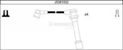 комплект запалителеи кабели NIPPARTS J5381002