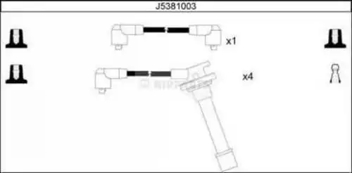 комплект запалителеи кабели NIPPARTS J5381003