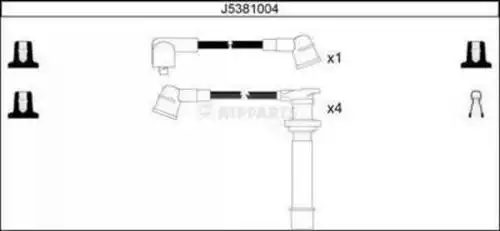 комплект запалителеи кабели NIPPARTS J5381004