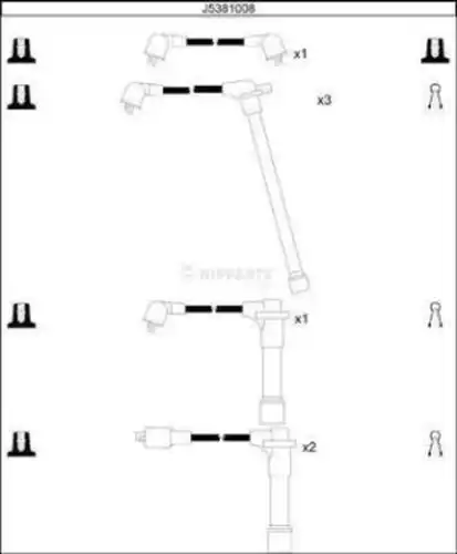 комплект запалителеи кабели NIPPARTS J5381008