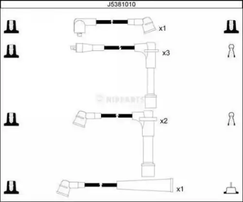 комплект запалителеи кабели NIPPARTS J5381010