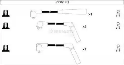 комплект запалителеи кабели NIPPARTS J5382001