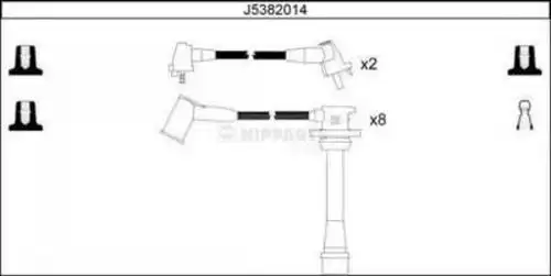 комплект запалителеи кабели NIPPARTS J5382014