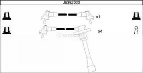 комплект запалителеи кабели NIPPARTS J5382020