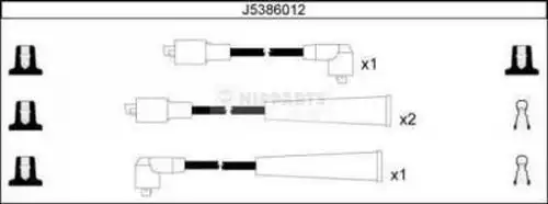 комплект запалителеи кабели NIPPARTS J5386012