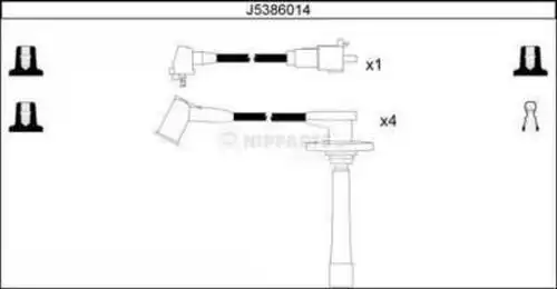 комплект запалителеи кабели NIPPARTS J5386014