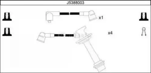 комплект запалителеи кабели NIPPARTS J5388003