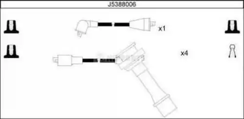 комплект запалителеи кабели NIPPARTS J5388006