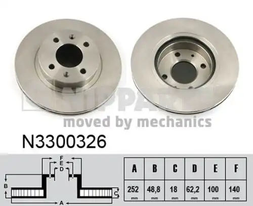 спирачен диск NIPPARTS N3300326