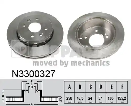 спирачен диск NIPPARTS N3300327